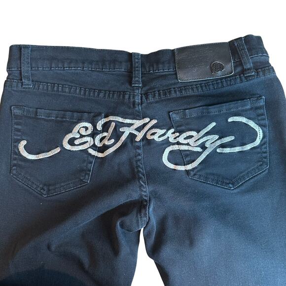 Ed Hardy Denim - Ed Hardy Y2K Spell Out Logo Skinny Jeans Black 29
